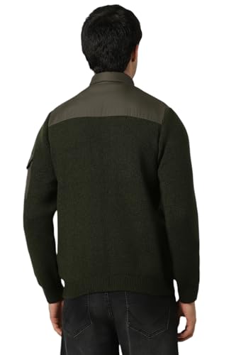 Van Heusen Men's A-Line Coat (VSJKUBOFT70620_Olive