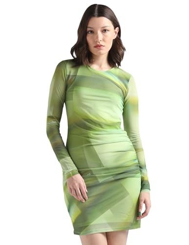 Calvin Klein Women's Polyester Blend Bodycon Knee-Length Dress (J20J2225350H7_GREEN_XXL)