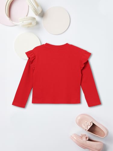Max Girls Pearl Embellished Top (Red_4-6 Y)