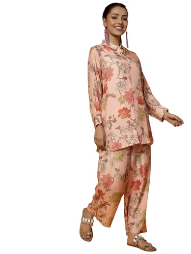 Libas Womens Printed Silk Blend Co-ord Set for Women