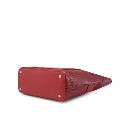Caprese Roima Tote Bag, Large-Red | Stylish Handbag for Women | Spacious, Versatile Office & Daily Essentials Tote | Top Zip Closure
