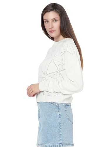 VERO MODA Women's Relaxed Fit Beige Sweater