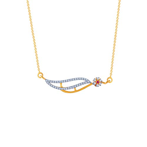 P.C. Chandra Jewellers 14k (585) Yellow Gold and American Diamond Pendant for Women