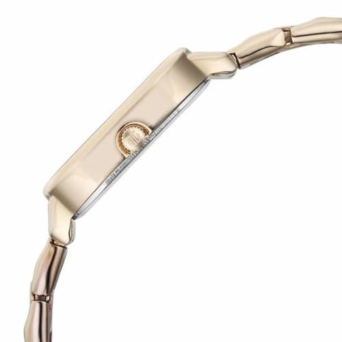 Titan Plain 3 Hands Work Wear Brown Round Dial Rose Gold Plating Stainless Steel Strap Womens Watch - 2786WM01
