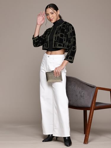 Ritu Kumar Black Geo Applique Jacket