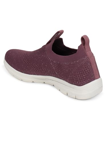 Carlton London Women Purple Comfortable Slip On Snakeer with Heels, for for Casual, Walking & Daily Use (37)