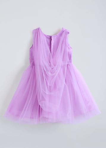 Hopscotch Baby Girls Bow Applique Ruffle Dress in Pink Color for Ages (12-24 Months)