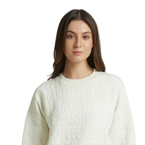 Pepe Jeans White Full Sleeve Oversized Sweatshirt