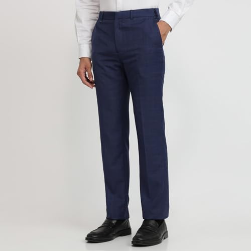 Raymond Contemporary Fit Dark Blue Trouser for Men