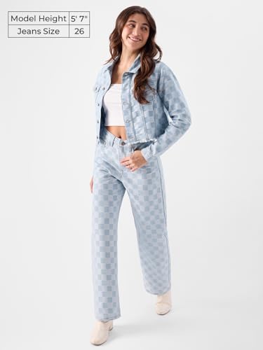 The Souled Store Denims: Linear Texture (Straight Fit) Women Jeans