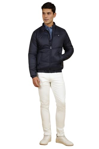 Allen Solly Men's A-Line Coat (ASJKMJBOFU25395_Navy