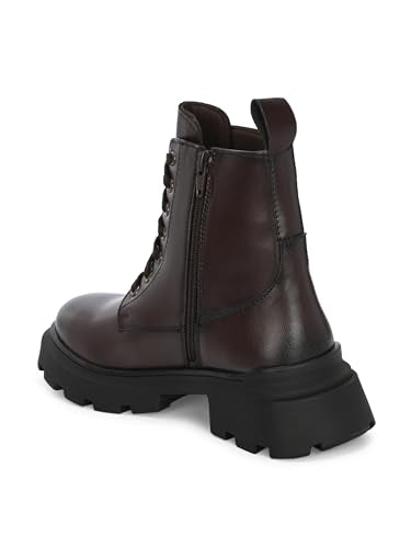 Delize Brown Lightweight Women derby ankle boots with track outsole 67304-37