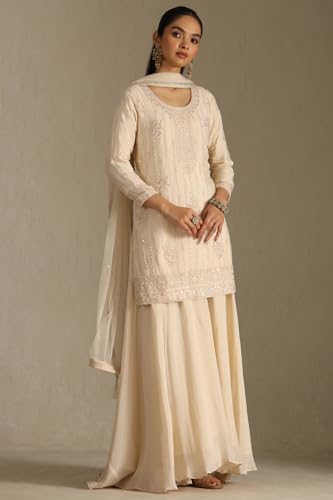 Soch Women's Chinon Salwar Suit Set (EWA5CD22197_Cream