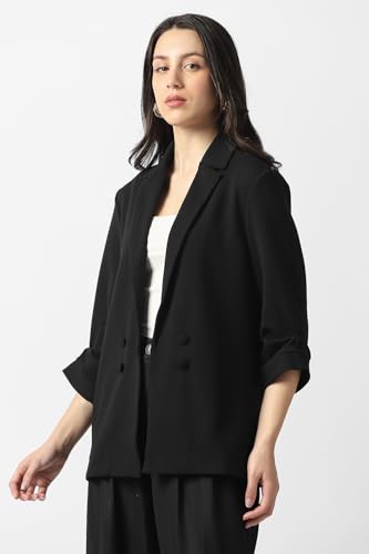 Women Black Solid Blazer