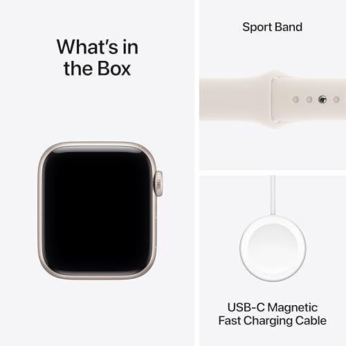 Apple Watch SE 3 GPS + Cellular 40mm Starlight Aluminium Case with Starlight Sport Band - M/L