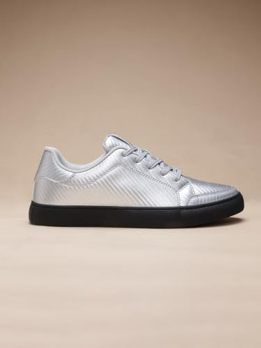 OFF LIMITS Men Skyline Select Casual Sneakers,Silver/Black,9 UK