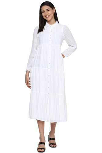 American Eagle Women's Cotton Blend A-Line Midi Dress (WEA0397047100_White