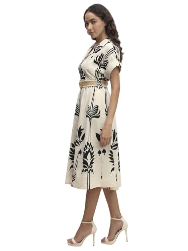VERO MODA Womens Midi Dress Ecru