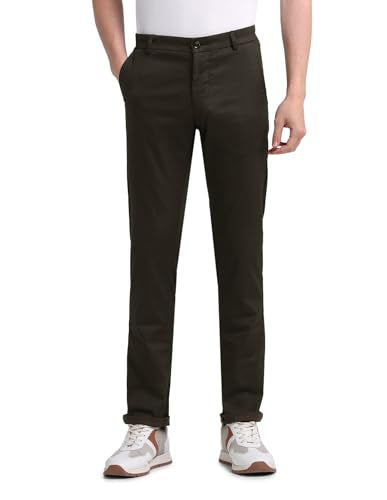 Arrow Men's Printed Slim Fit Acrylic Casual Trouser