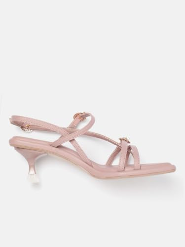 Marc Loire Women Embellished Fashion Sandals with Kitten Heels (Nude, UK Footwear Size System, Adult, Women, Numeric, Medium, 4)