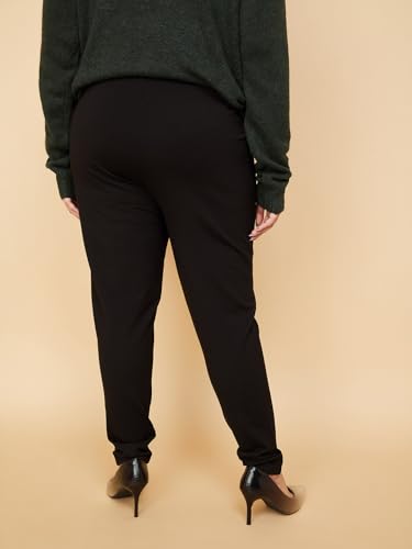 Max Women Striped Knit Treggings (Black_6XL)