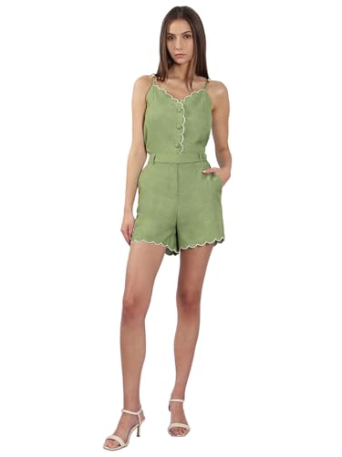 VERO MODA Women Regular Fit Green Shorts