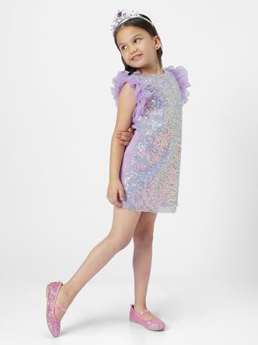Nautinati Girls Embellished Party Dress| Cotton | Age 4-8 Years Purple