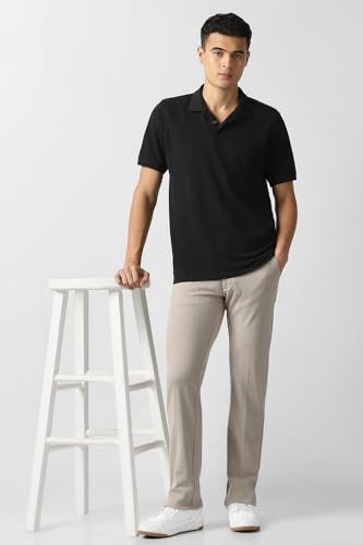 Men Beige Textured Trousers