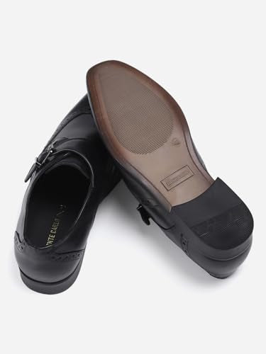 Monte Carlo Mens Black Solid Genuine Leather Monk Shoes (201816FW-2-9)