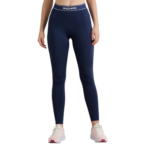 Skechers-2125 Women's Trousers-Leggings with Contrast PIPING-LG0027ID-NVY-XL Navy
