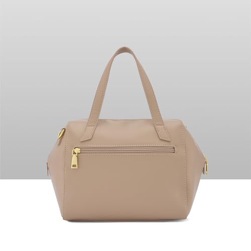 Caprese Rain Medium Satchel Bag for Women with Adjustable & Detachable Strap | Versatile Shoulder, Crossbody & Handheld Bag with Multi-Compartments for Work and Travel (Mocha Mousse)