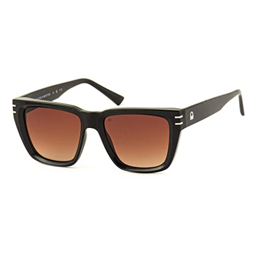 UNITED COLORS OF BENETTON orange lens with gradiant square sunglass full rim black frame