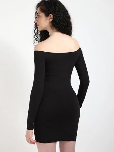 Viscose Off-Shoulder Neck Bodycon Dress