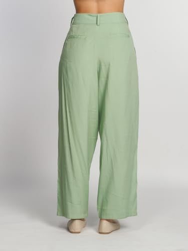 Zink London Women's Green Solid Straight Palazzo