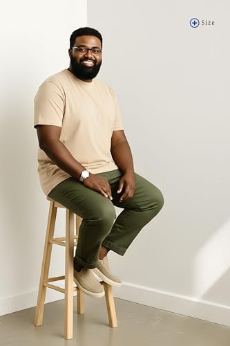BRATMAZ Plus Size Men's Cotton T-Shirt, Beige, Crew Neck, Half Sleeve, Classic Fit, Casual Wear (in, Alpha, 5XL, Plus)