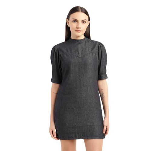 Levi's Women's Cotton A-Line Above The Knee Dress (Black)