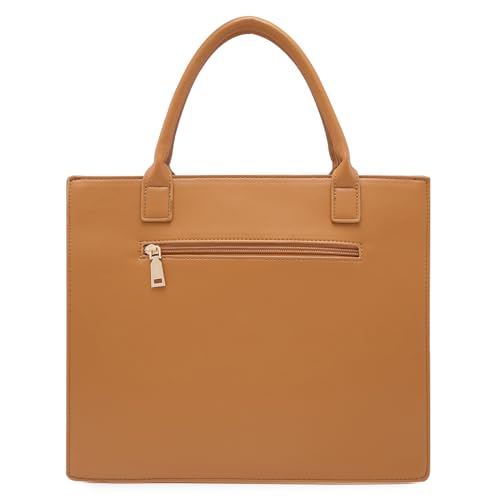 Caprese Roxana Tote Bag, Medium-Brown | Stylish Handbag for Women | Spacious, Versatile Office & Daily Essentials Tote | Top Zip Closure