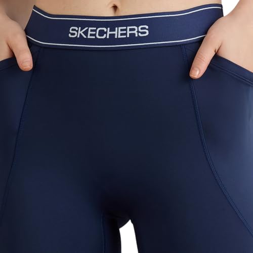 Skechers-2125 Women's Trousers-Leggings with Contrast PIPING-LG0027ID-NVY-XL Navy