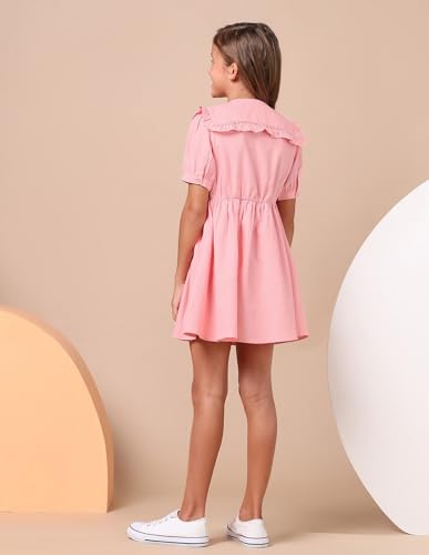 U.S. POLO ASSN. Girl's Cotton A-Line Mini Dress (UGDRS0425 Pink