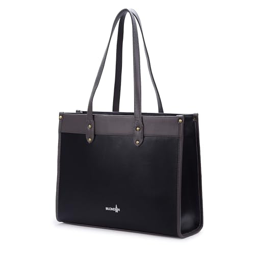 K London Vegan Leather Handbag For Women-Girls | Satchel Bag for Womens | Fit Upto 15 Inch Laptop | Shoulder Bag | Ladies Purse | Tote Bag With Top Double Handle Handbag For Women(2313) (Black)