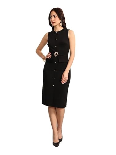 Kazo Gadget Midi Dress with Belt (Black XL)