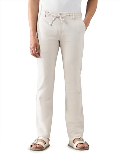 Arrow Sports Men's Regular Casual Pants (ASAJTR2416_Beige