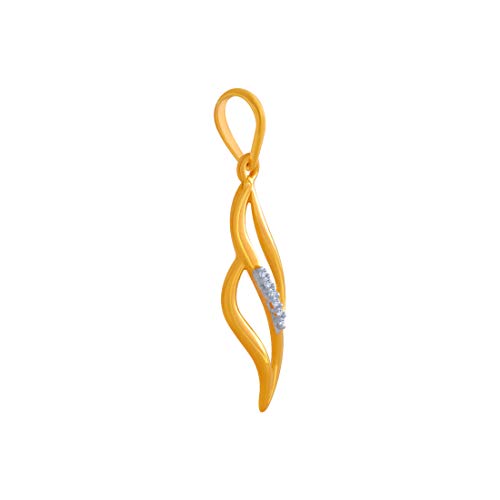 P.C. Chandra Jewellers 14k (585) Yellow Gold and American Diamond Pendant for Women
