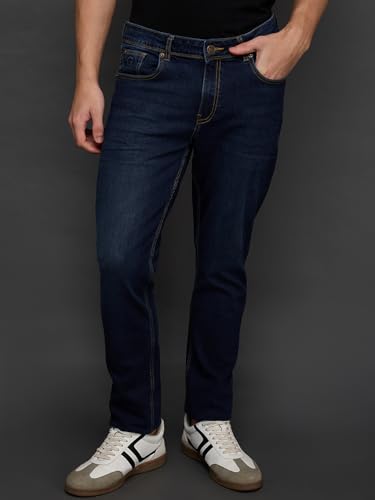 Giordano Men Dark Blue Regular Fit Mid-Rise Stretchable Jeans