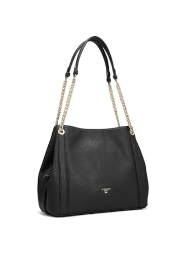 Da Milano Genuine Leather Black Hobo Bag (00846A) (Medium)