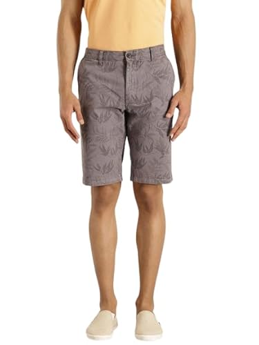 Indian Terrain Men Printed Cotton Shorts Grey