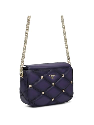 Da Milano Genuine Leather Purple Sling Bag (01441) (Small)