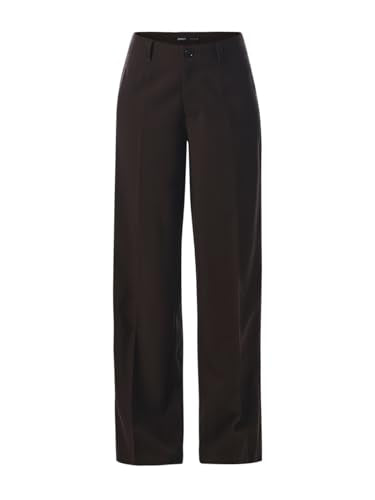 ONLY Women's Solid Flared High Rise Brown Pants