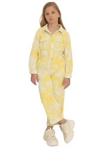 VERO MODA Girl Mid Rise Straight Fit Yellow Pants