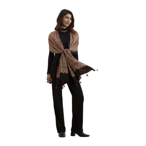 BIBA Ajrakh Modal Silk Casual Dupatta